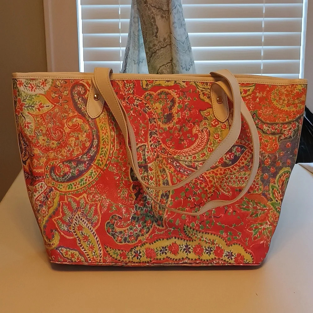 Woman's Ralph Lauren Newbury Classic Tote MU Paisley Tote Bag-Brand New With Tag - Picture 5 of 10